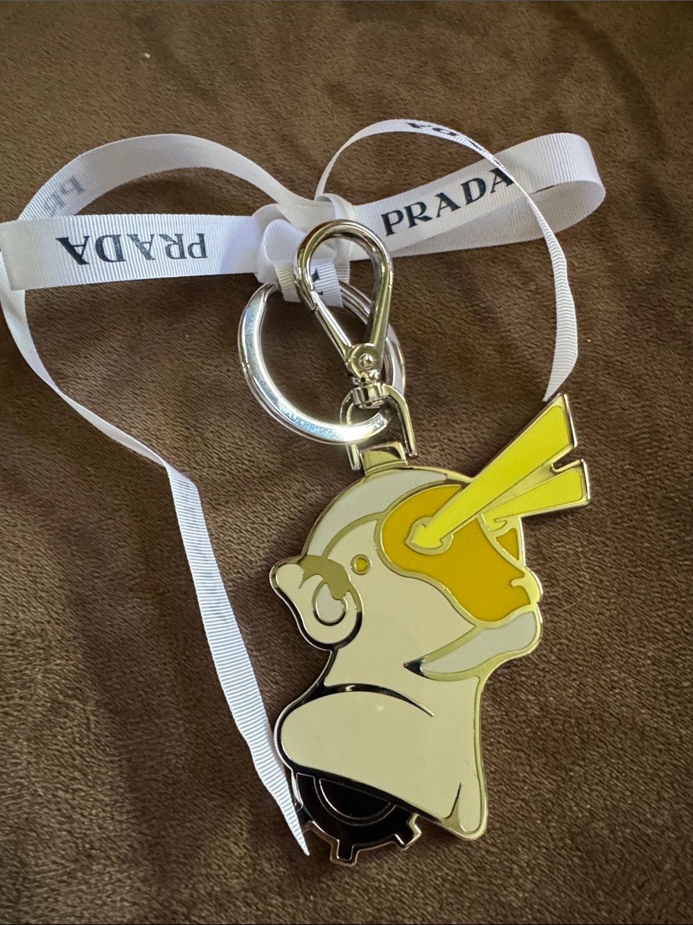 Prada Robot Monkey RobotKey Chain/Bag Charm With Branded Ribbon